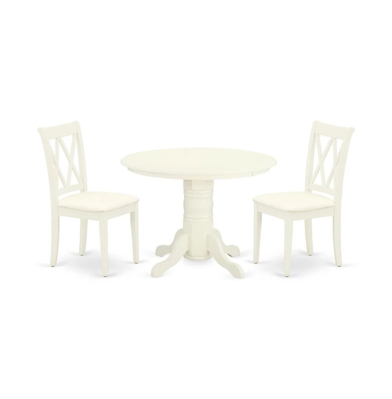 East West Furniture Dining Room Set Linen White