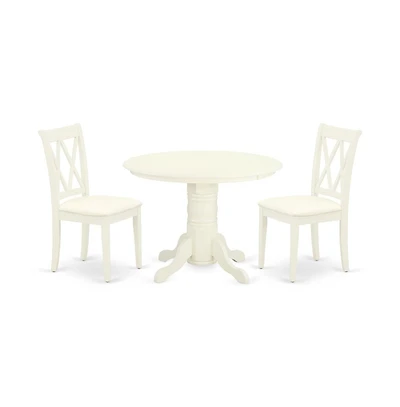 East West Furniture Dining Room Set Linen White