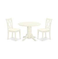 East West Furniture Dining Room Set Linen White