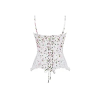Milla Womens Romantic apple blossom corset with rosebud appliques