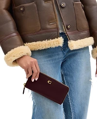 Coach Slim Accordion Leather Zip-Around Wallet