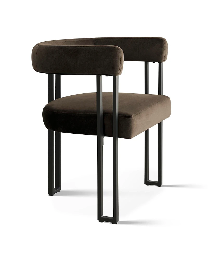 Modern 3 Piece Round Dining Table Set 35 Inch Small Kitchen and Breakfast Nook with 2 Upholstered Armchairs Space Saving Home Furniture-Maison