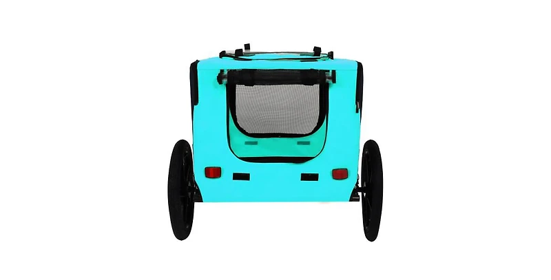 Light Blue Pet Bike Dog Cart for Bicycle Suitable for Small and Medium Pets Folding Cart Frame Quick Release Wheel Internal Leash