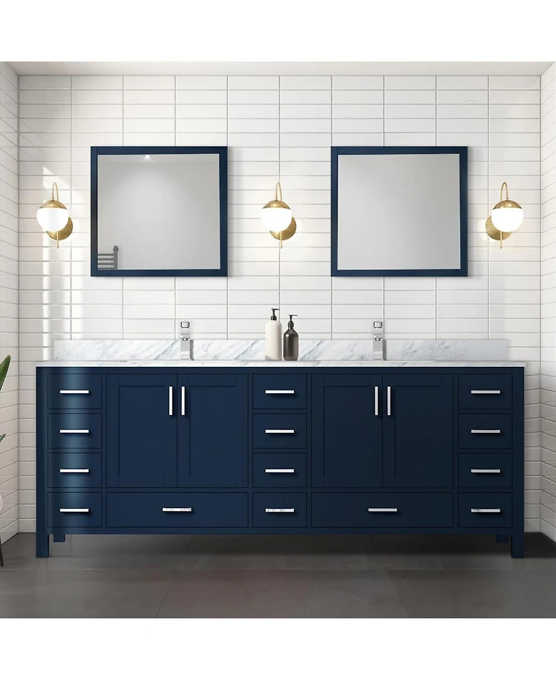 Vanirror 72 Inch Double Bathroom Vanity Cabinet in Navy Blue – Big Sur Style, 22 Inch Depth, No Countertop Included