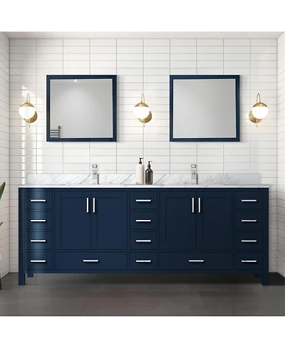 Vanirror 72 Inch Double Bathroom Vanity Cabinet in Navy Blue – Big Sur Style, 22 Inch Depth, No Countertop Included