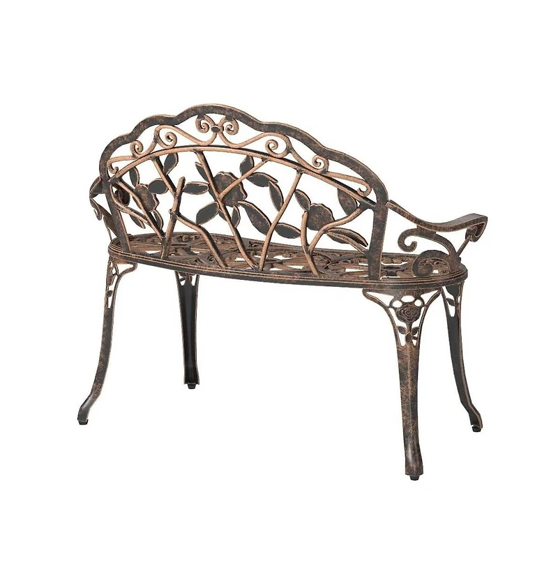 Slickblue Metal Finish Garden Bench with Backrest for Comfortable Outdoor Seating