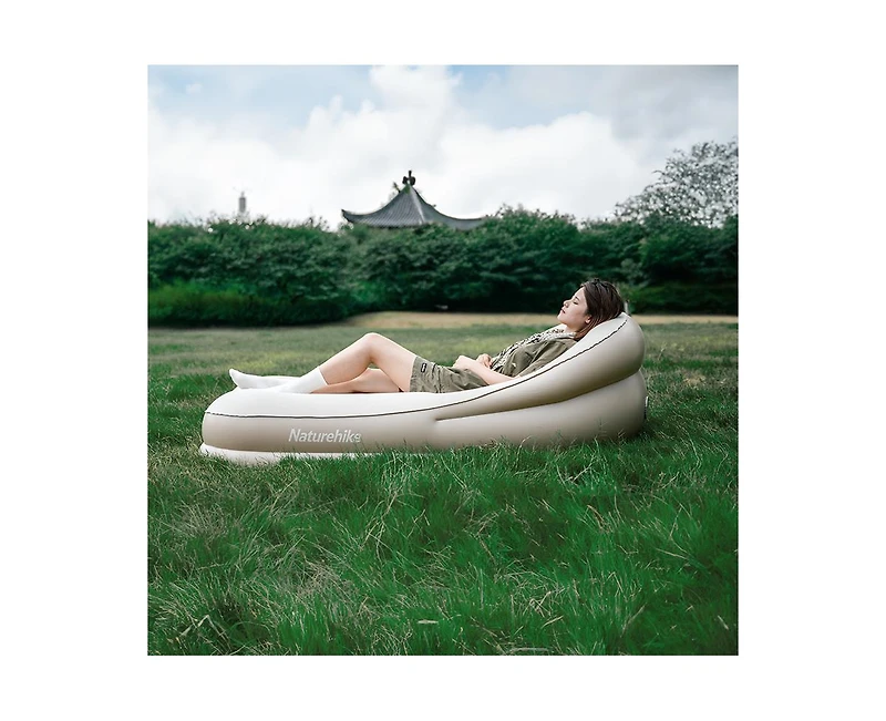 Naturehike Self Inflatable Sofa with pillow,Ergonomic,Skin Friendly,Fast Inflation,Portable Blow Up Sofa Chair for Camping Tent Home Use