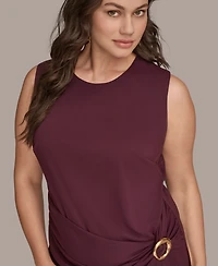 Donna Karan New York Plus Sarong Sleeveless Skirt Midi Dress