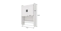 Slickblue Wall-Mounted Bathroom Cabinet with Towel Bar and Open Storage Shelf