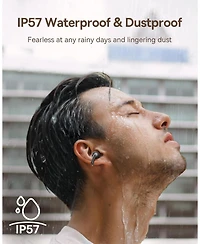 Baseus Open Earbuds Ear Headphones Wireless Bluetooth 5.3 Sport Earphones,MC1 White
