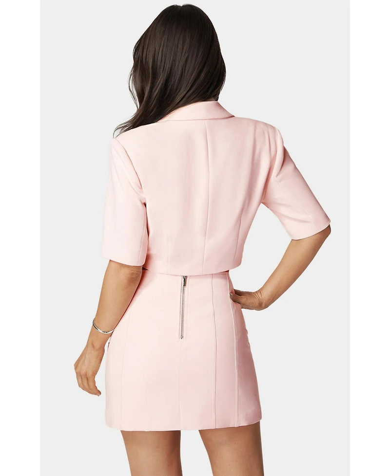 Bebe Women's Tailored Tie Detail Mini Skirt