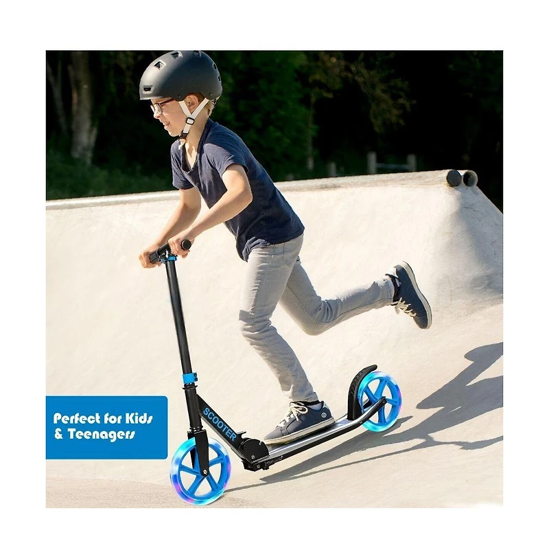 Akiudex Folding Kick Scooter with Led Light-Up Wheels