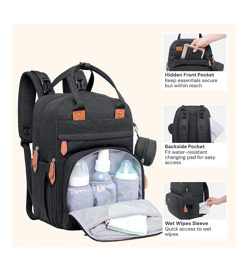 BabbleRoo Diaper Bag Backpack for Stylish Parents Spacious Baby Versatile Camo Blue