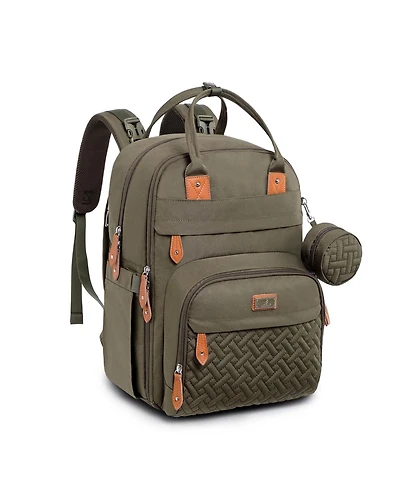 BabbleRoo Toddler Diaper Bag Backpack Stylish 26L Hands Free with Changing Pad, Stroller Straps & Water-Resistant, Safari, Large