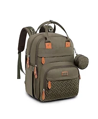 BabbleRoo Toddler Diaper Bag Backpack Stylish 26L Hands Free with Changing Pad, Stroller Straps & Water-Resistant, Safari, Large