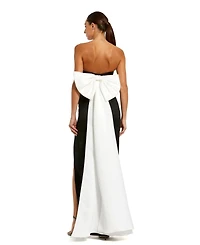 Mac Duggal Women's Satin Strapless Bustier Gown With Oversized Bow