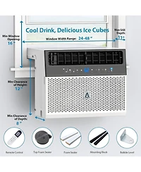 Gaomon 8,000 Btu Window Air Conditioner - Dehumidify & Fan Modes, Quiet, Easy to Install, Remote Control Included, Saddle-Style Design