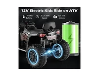 Akiudex Kids Electric Ride-On Atv with Led Lights and Music