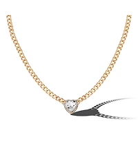 Jessica Simpson Gold-Tone Heart Pendant Necklace & Crystal Stud Earring Set