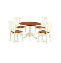 East West Furniture 5 Pc Dining set-Dining Table and 4 Dining Chairs