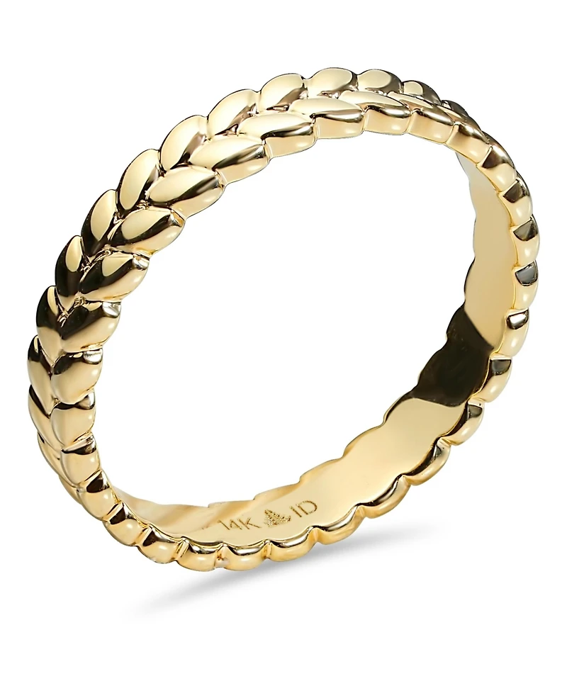 Devata Wheat Ring 14K Gold, 8, approx. 3.0 grams