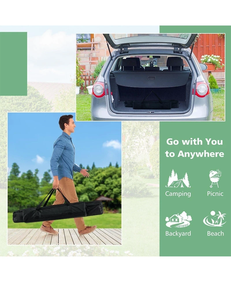 Akiudex 4-6 person portable aluminum camping table with carrying bag