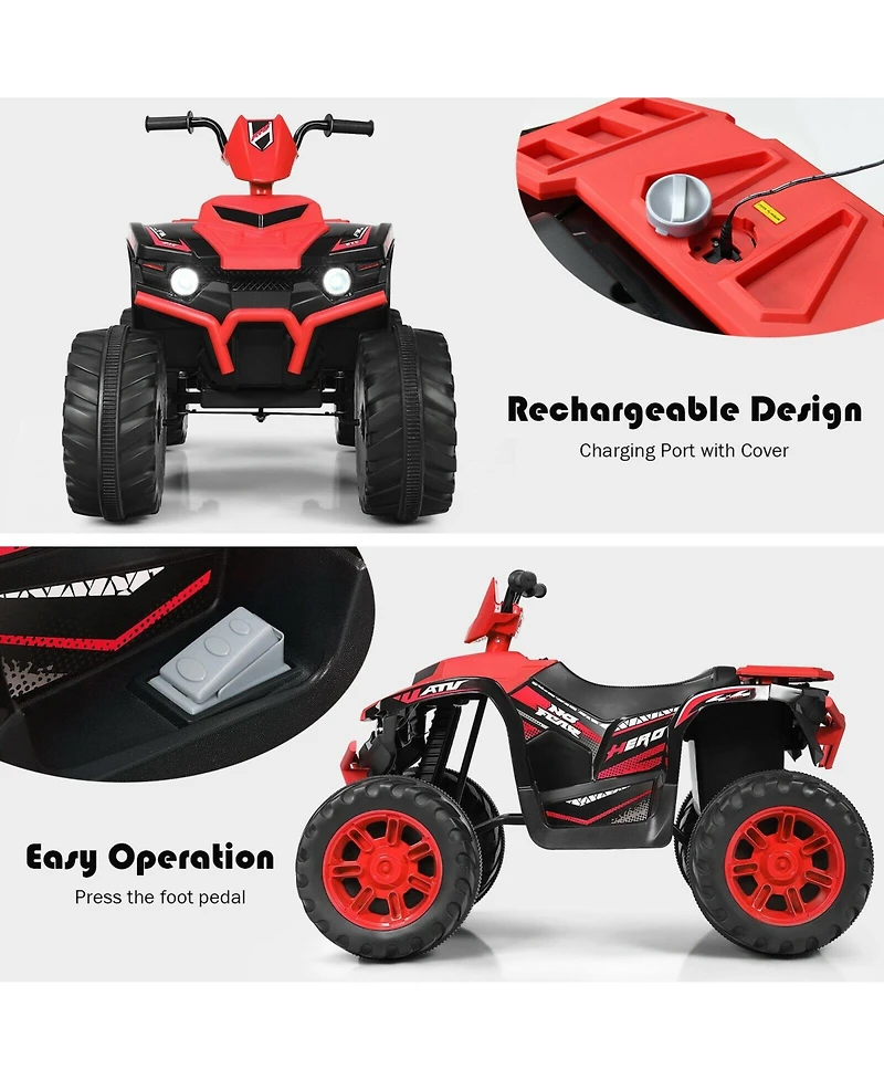 Akiudex Kids Electric Ride On Atv with Music Lights and Slow Start