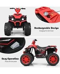 Akiudex Kids Electric Ride On Atv with Music Lights and Slow Start