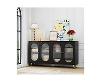 Casainc Freestanding Storage Accent Cabinet with Acrylic Doors
