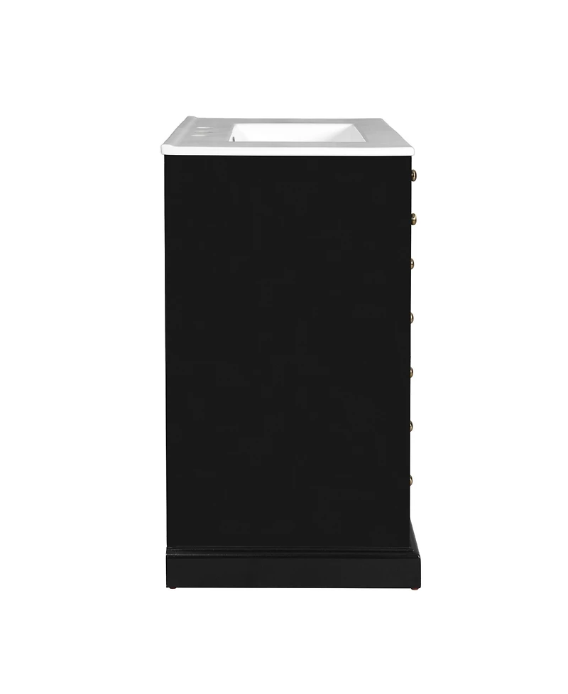 Casainc 30" Freestanding Vanity With Ceramic Sink Combo, 2 Drawers and Soft-Close Doors