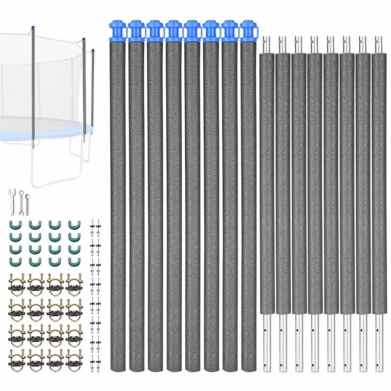 Yescom Universal Trampoline Replacement Enclosure Poles Fit 8 Straight Poles Trampoline