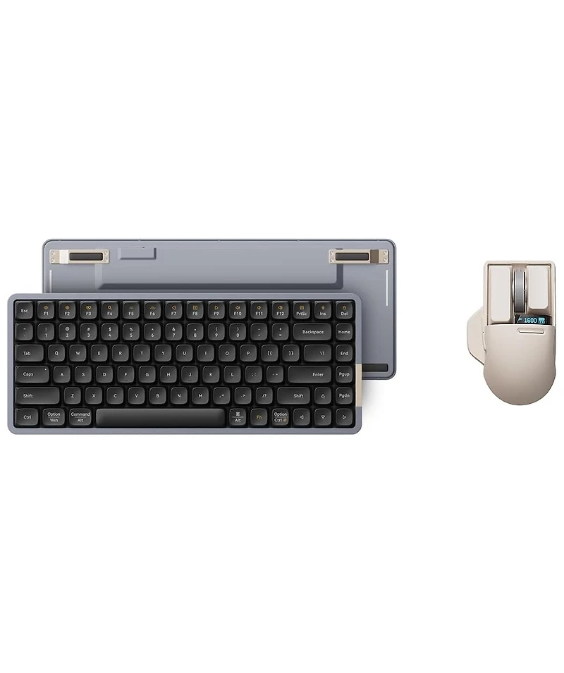 Lofree Flow84 Low-Profile Mechanical Keyboard & Mouse Set, 75% Wireless Rechargeable Keyboard with Bluetooth and Wired Connection