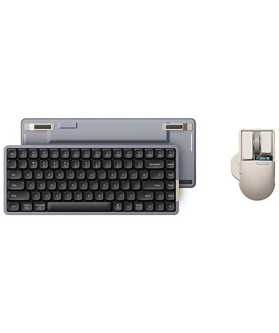 Lofree Flow84 Low-Profile Mechanical Keyboard & Mouse Set, 75% Wireless Rechargeable Keyboard with Bluetooth and Wired Connection