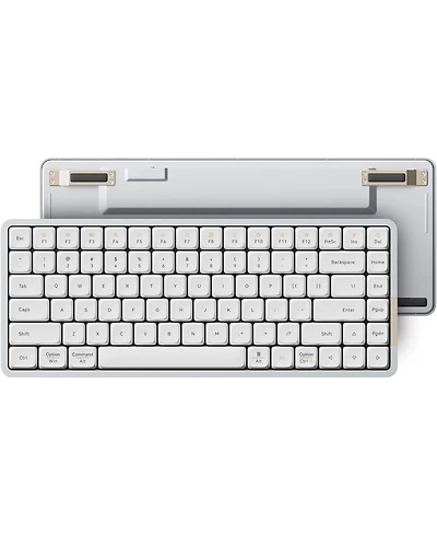 Lofree Flow84 Low-Profile Mechanical Keyboard, 75% Layout, Hot-Swappable, Wireless, Bluetooth, Wired, White Ghost Linear Switches for Windows, Mac