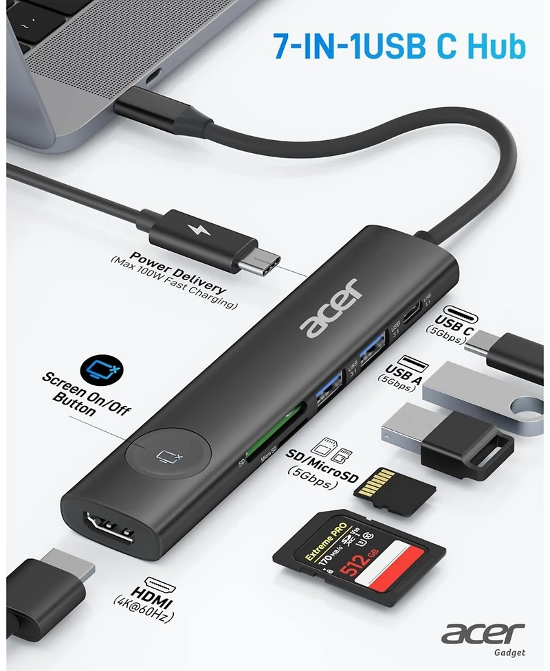 Acer 7-in-1 Usb-c Hub Multiport Adapter