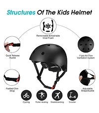 Color Gradient Adjustable Kids Bike Helmet Toddler Helmets for 3-5-8-14 Years Girls Boys Youth Bicycle Scooter Balance Roller Ska