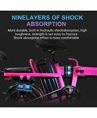 Ltmate Global Inc. Foldable Electric Bicycle, 500W Peak Motor 45 Miles 80KM Max Range, Upgraded E-bike with Front Basket, Phone Holder and Digital Dis