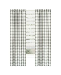 Kate Aurora Modern Country Farmhouse 3 Piece Buffalo Check Plaid Window Curtains & Valance Set