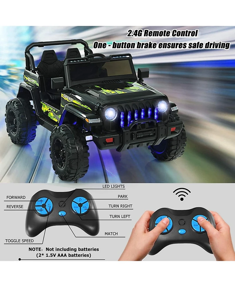 Akiudex 12V Kids Ride-On Car with Remote Control and Led Lights