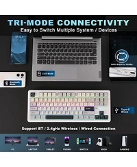 Yunzii YZ87 Gasket Mechanical Keyboard,Tkl Wireless Hot Swappable with 5-Layer Padding, BT5.0/2.4G/Usb-c Nkro Rgb Backlit for Win/Mac