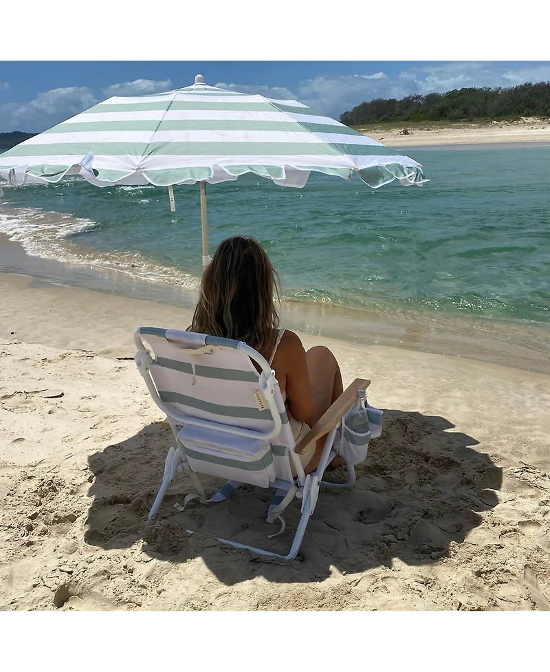 Sunnylife Deluxe Beach Chair: La Palma Sage Stripe