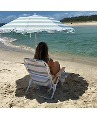 Sunnylife Deluxe Beach Chair: La Palma Sage Stripe