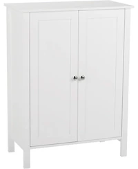 Vanirror Compact Storage Cabinet with Doors & Adjustable Shelf - White Bathroom Furniture for Multi-Room Organization