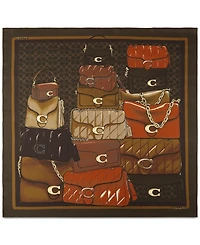 Coach Stacked Handbag Printed Silk Scarf