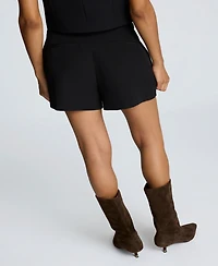 Kenneth Cole Women's Luxe Twill Fly Front Shorts
