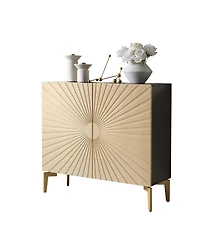 Kings Brand Furniture George Console Table for Entryway, Wood Sofa Table, Elegant Hallway Tables (Black Frame, White Door)