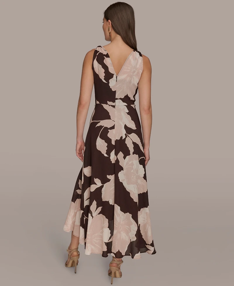 Donna Karan New York Women's Faux-Wrap Sleeveless Dress