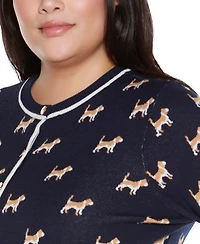 Belldini Plus Fetching Fun Cardigan Sweater