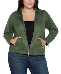Belldini Plus Faux-Suede Moto Jacket