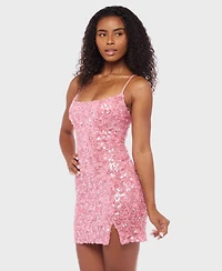 Alex & Sophia Juniors' Scoop Neck Mesh Dress